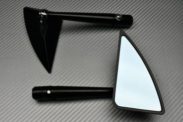 Pair of Anodised Aluminum Rearview Mirrors - Triangle Shape